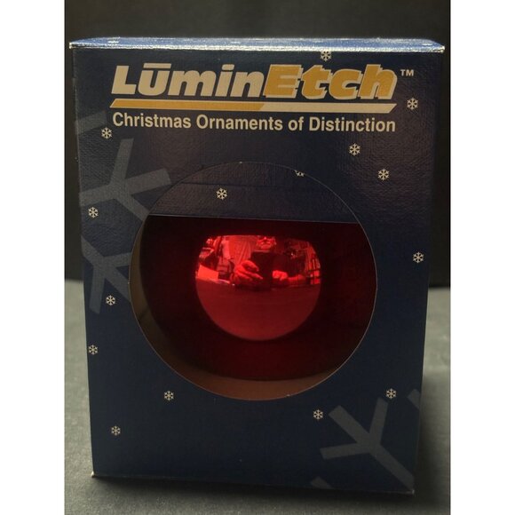 LuminEtch VTG 1993 Merry Christmas Ornament Red Glass 766/10000 Holiday - Picture 2 of 7